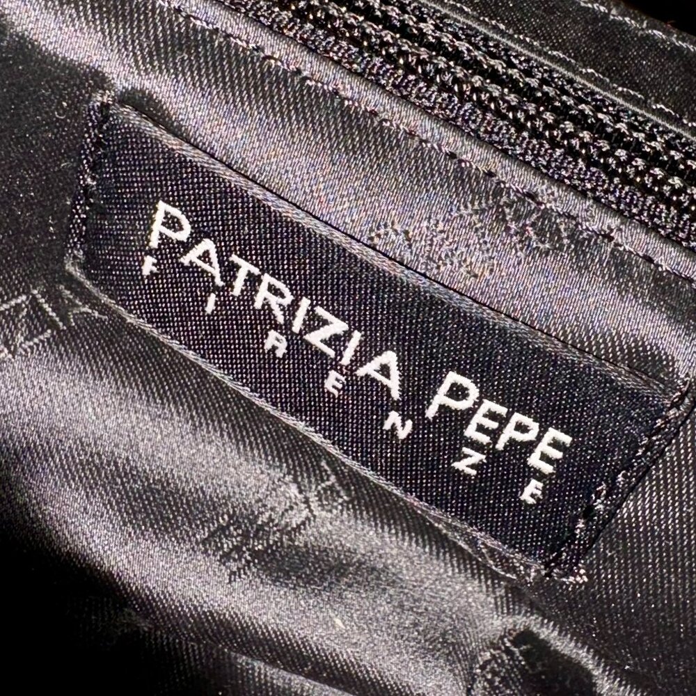 Auth PATRIZIA PEPE Italy Distressed Leather Flora Baguette Clutch Bag - Picture 8 of 8